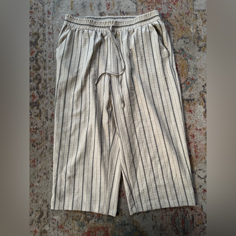 NYCC Beige and Gray Striped Pants